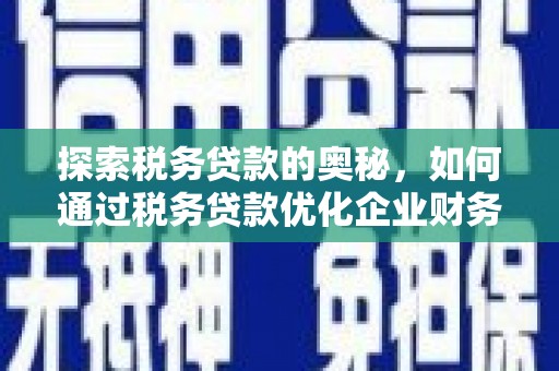 东石探索税务贷款的奥秘，如何通过税务贷款优化企业财务